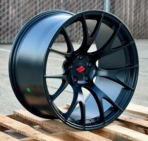 20x11 SRT Mesh Style Satin Black Wheels Fits Dodge Challenger Charger Widebody - Picture 1 of 9