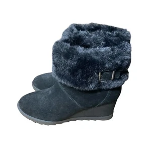 Koolaburra® By UGG Elladine blank Wedge fur trim Booties Women's Size 10 - Picture 1 of 5