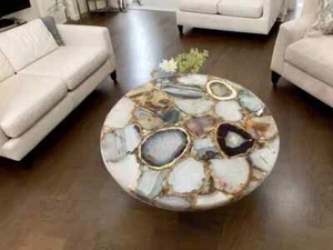 Artistic Agate Stone Table - Unique and Luxurious Home Decor - Picture 1 of 10