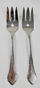 Oneida Wm A Rogers Cold Meat Serving Forks Summer Mist Autumn Glow Set of 2 - Picture 1 of 4