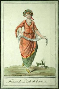 FEMME DE L'ISLE DE CANDIE (Venise) gravure illustration de Grasset 1797 - Imagen 1 de 2