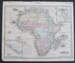 1878 Mitchell Map Africa: Explorers' Routes, Colonies by Freed American Slaves - Picture 1 of 14
