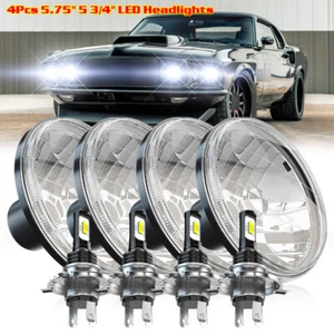 For Ford Mustang 1969 4x 5-3/4" 5.75" LED Headlights Hi/Lo Sealed Beam DOT - Picture 1 of 15