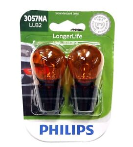 Philips LongerLife 3057NA 27/7W Two Bulbs Front Turn Signal Park Replace Stock