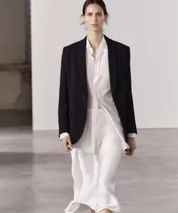 Zara NEW Black Tuxedo STYLE Blazer Jacket REF:2320/187 SIZE L - Picture 1 of 6