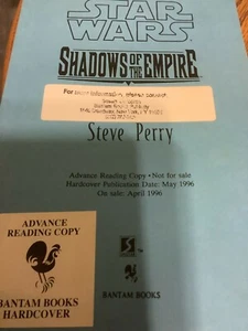 STAR WARS SHADOWS OF THE EMPIRE STEVE PERRY Advance reading copy RARE - Picture 1 of 3