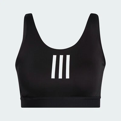 adidas Sports Bra Womens - 3 Stripes - Run / Gym / Training - Black Friday Sale - Image 1 of 4