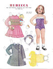Vintage Pat Stall Paper Doll Rebecca & Her Clothes & Toys From 1985 Uncut