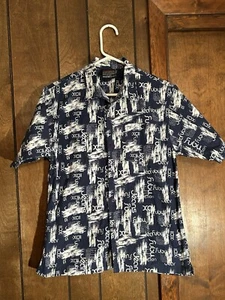 VTG 90s FUBU Spellout All Over Print SS Button Up Shirt Sz Youth M 12-14 Hip Hop - Picture 1 of 9