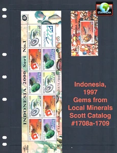 1/3 off $12.50 Scott Value - 1997 INDONESIA Gemstones 2 s/s Minerals MNH NH UMM - Picture 1 of 6