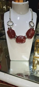 Red Jasper Crystal Stone Chain Necklace - Picture 1 of 3