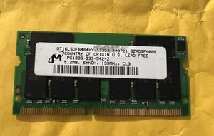 Micron MT16LSDF6464HY-133D2 512MB 133MHz PC133 non-ECC Unbuffered CL3...... - Picture 1 of 2