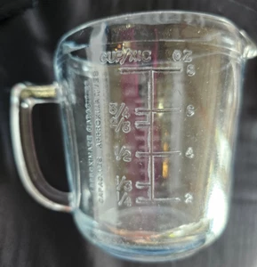 Vintage Marinex Brasilien 1 Tasse Blau Glas Messen Backutensil D Griff TOP - Bild 1 von 6