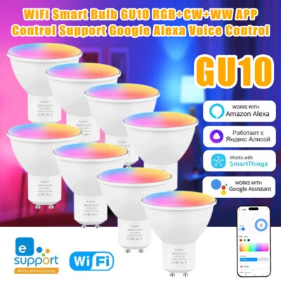 GU10 LED RGB CCT Birne WiFi Lampe Dimmbar Smart Leuchtmittel für Alexa Google - Bild 1 von 4