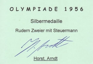 Horst ARNDT (1934-2014) - Deutschland, Silber Olympia 1956 Rudern, Original! - Picture 1 of 1