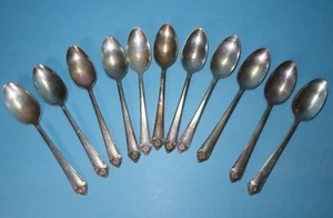 Vtg Rogers Bros Starlight Silver Reinforced Plate Teaspoons Set of Eleven (11) - Picture 1 of 12