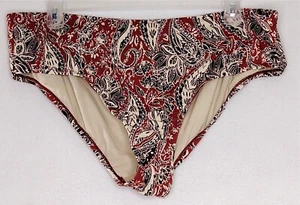 NWT Swim Suits For All Womens Size 24 Swim Suit Bottom Burgundy Cream New - Picture 1 of 6
