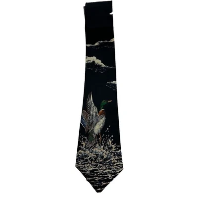 Ducks Unlimited Men's Necktie Vintage USA Made, 100% Silk, Adjustable - Image 1 of 4