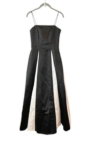 Cache Vtg Black Satin Beaded Formal Prom Ball Gown Y2K 90s Dress Masquerade Whit - Picture 1 of 8