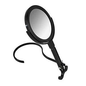 Round Portable Lightweight 5x/1x Magnifying Neck Mirror Piano Black - 4.25" D... - Picture 1 of 8