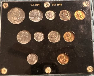 1955 Uncirculated Mint US Coin Set In Hard Case - Picture 1 of 2