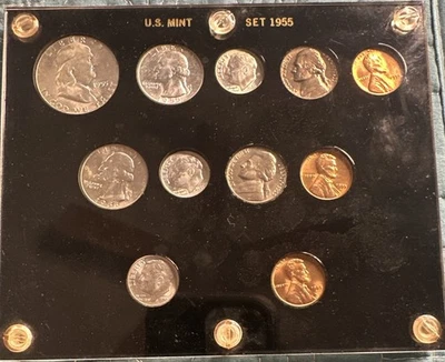 1955 Uncirculated Mint US Coin Set In Hard Case - Image 1 of 2