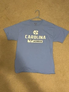 Carolina Lacrosse T-Shirt Mens Large Blue UNC Tar Heels Champion Graphic Tee - Picture 1 of 6
