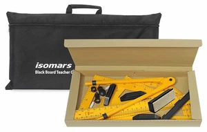 Juego de geometría de pizarra blanca negra a elección del maestro de escuela conjunto de 6 tamaños grandes con bolsa - Imagen 1 de 8