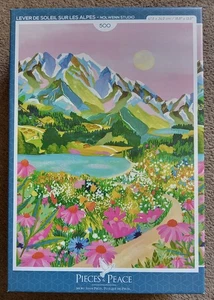 Pieces & Peace 500 pce jigsaw puzzle - Lever de soleil sur les Alpes - complete - Picture 1 of 5