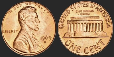 1969 D Lincoln Memorial Cent FLOATING ROOF UNCIRCULATED CHECK PHOTOS - Image 1 of 4