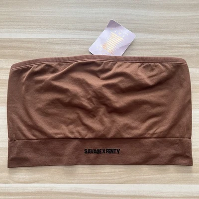 Savage X Fenty Seamless Bandeau Bralette Brown Sugar Nude 1X 16-18 NOVO COM ETIQUETAS - Imagem 1 de 4