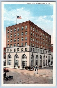 1910-20's HOTEL FARR HUNTINGTON WEST VIRGINIA AMERICAN FLAG PATRIOTIC POSTCARD - Picture 1 of 2