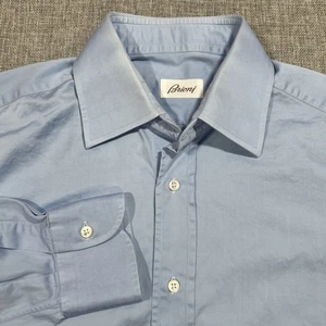 Brioni Hemd 39x15,5 Button Down LS Made In Italy Blau *LESEN* Solider Luxus - Bild 1 von 14