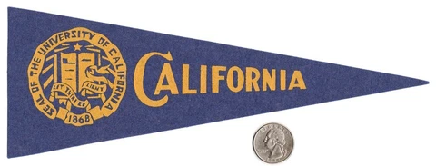 Vintage 1950s Hormel Mini Pennant UNIVERSITY OF CALIFORNIA CAL BEARS Berkeley CA Cover