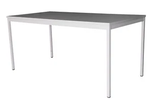 Büro-Schreibtisch (Stahl), Tisch, Arbeitstisch, Werktisch 120x80cm, lichtgrau - Bild 1 von 2