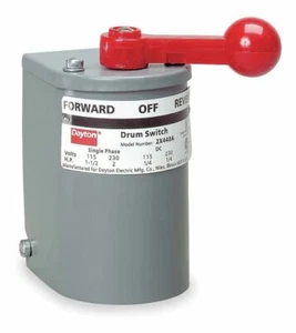 Interruptor de tambor de plástico inverso mantenido Dayton 2X440, 2 polos - distribución autorizada - Imagen 1 de 5