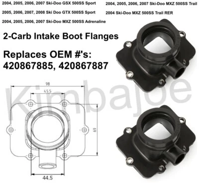 2004 2005 2006 2007 2008 Ski Doo MXZ 500 SS Adrenaline Trail GSX GTX Carb Boots - Image 1 of 2