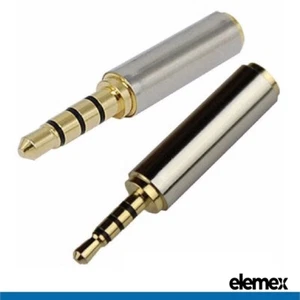 Headphone Mic Audio Jack Plug Stereo Adapter 4 Pole 2.5mm : 3.5mm - Picture 1 of 3