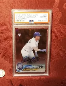 2018 Topps Clrly. Auth. Chrisitian Villanueva Rookie Auto Autograph #CV, PSA 10 - Picture 1 of 4