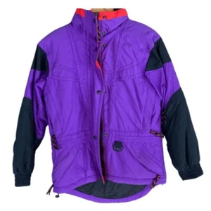 Vintage Slalom Sports Womens 6 Ski Snowboarding Winter Jacket Purple Red Retro - Picture 1 of 8