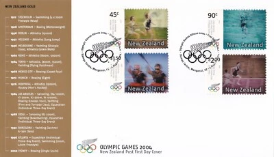 New Zealand 2004 Olympic Games 'Action Replay' FDC - Image 1 of 2