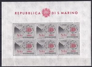 San Marino 1962 Yvert #416 Mini Hoja Europa CEPT Estampillada sin montar o nunca montada en muy buen estado - Imagen 1 de 1