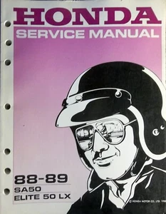 1988 Honda Elite 50 LX Scooter Factory Service Manual SA 50 Original Shop Repair - Picture 1 of 2