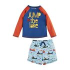 Mud Pie Toddler Boy "Jump in the Lake" Swim Rash guard Set Size 4T-5T NEW