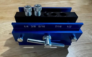 Self Centering Dowel Jig Kit, Drill Guide Jig Block, with 6PCS Drill Bushings - Picture 1 of 8