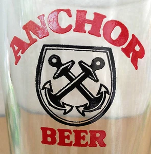 VINTAGE ANCHOR BEER GLASS Large English Wording Malaysia - Picture 1 of 5