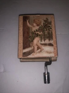 Mini Music Box Victorian Trading Co  Hand Crank Tested  Plays Greensleeves - Picture 1 of 3