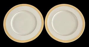 Juego de 2 placas de pan Lenox Lowell de 6-3/8"" P-67 oro estampado posterior prístino sin usar - Imagen 1 de 6