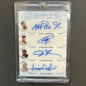 Steph Curry /3 Magic Johnson Allen Iverson Isiah Thomas Auto Leaf Signatures 4 - Picture 1 of 3