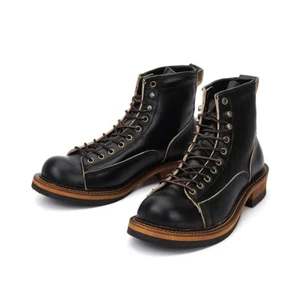Botas de motociclista británicas de cuero real para hombre con plataforma de cuero de vaca de caña alta - Imagen 1 de 18